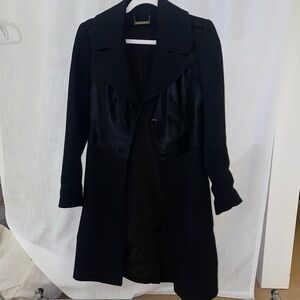 Diane Von Furstenberg Black Trench Coat with fur